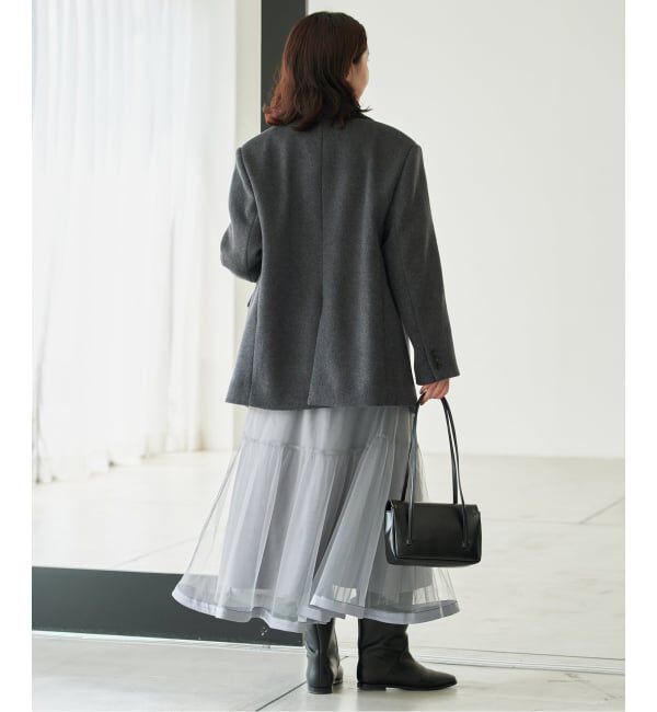 SLOBE IENA「《WEB限定/追加》チュールギャザースカート」|スカート|