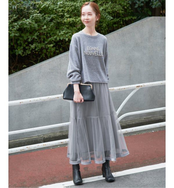 SLOBE IENA「《WEB限定/追加》チュールギャザースカート」|スカート|