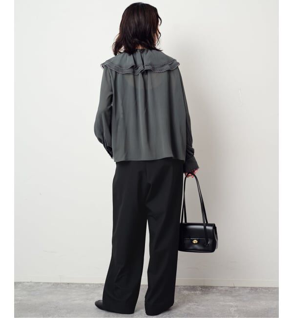 SLOBE IENA「《WEBのみ4サイズ展開/WEB限定カラー/吸湿発熱/予約》CIRCULATE WARM タックパンツ」|スラックス|
