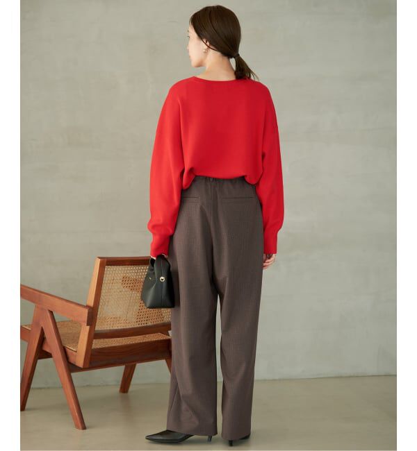 SLOBE IENA「《WEBのみ4サイズ展開/WEB限定カラー/吸湿発熱/予約》CIRCULATE WARM タックパンツ」|スラックス|