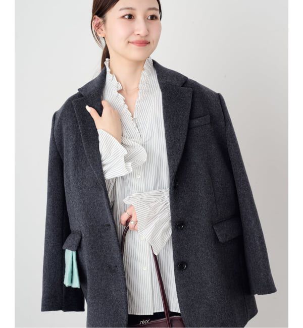 SLOBE IENA「《WEB限定カラーあり》Vネックフリル ボリュームスリーブブラウス」|シャツ・ブラウス|