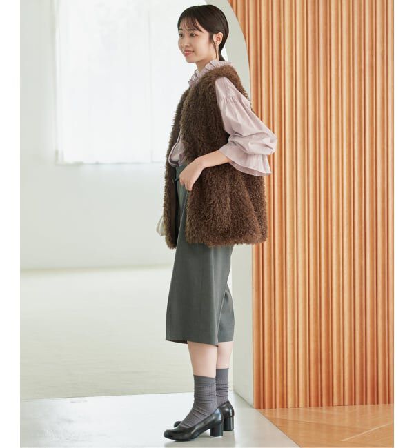 SLOBE IENA「《WEB限定カラーあり》Vネックフリル ボリュームスリーブブラウス」|シャツ・ブラウス|