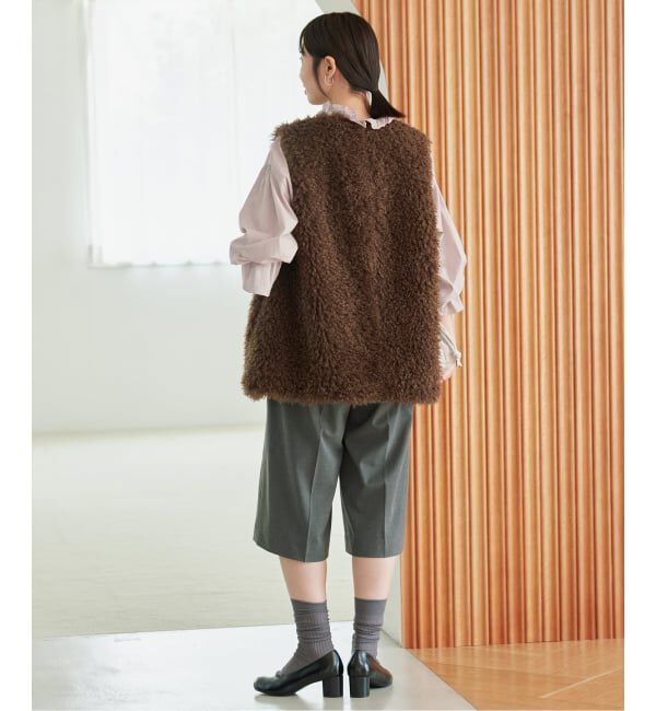 SLOBE IENA「《WEB限定カラーあり》Vネックフリル ボリュームスリーブブラウス」|シャツ・ブラウス|