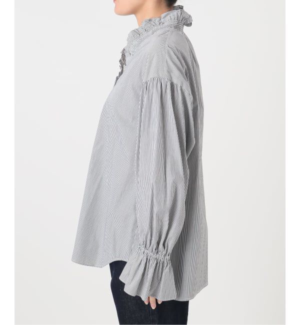 SLOBE IENA「《WEB限定カラーあり》Vネックフリル ボリュームスリーブブラウス」|シャツ・ブラウス|