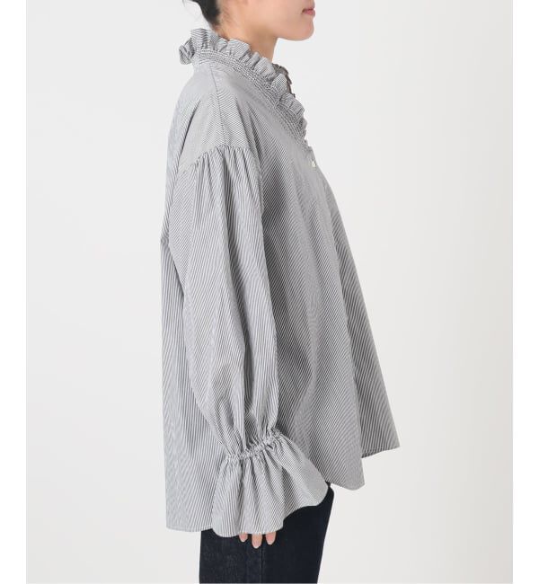 SLOBE IENA「《WEB限定カラーあり》Vネックフリル ボリュームスリーブブラウス」|シャツ・ブラウス|