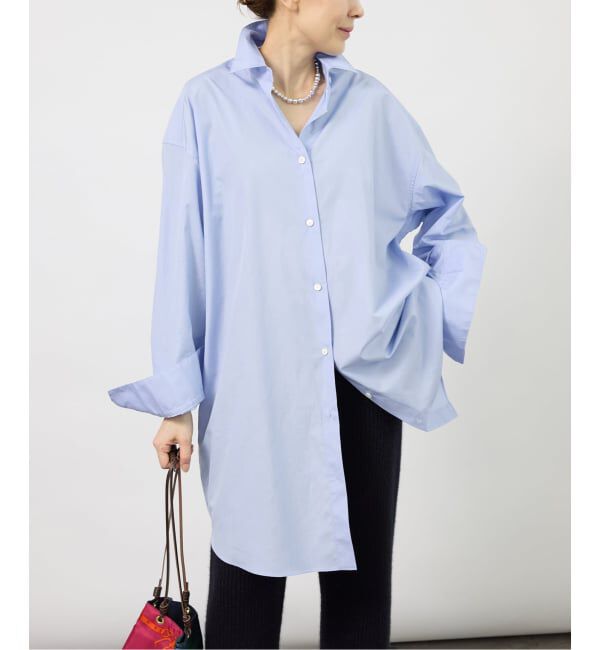 VERMEIL par iena「ロングシャツ」|シャツ・ブラウス|サックスブルー