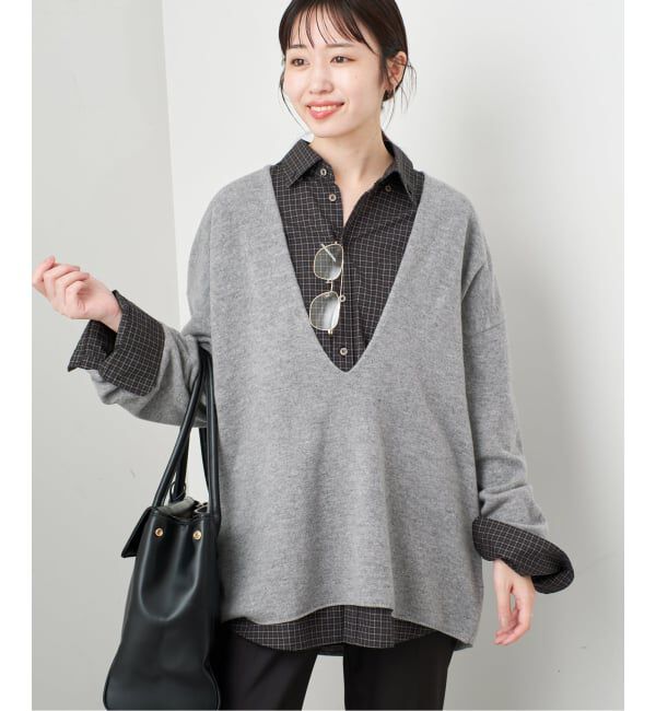 SLOBE IENA「《WEB限定カラーあり》echecs Vネックプルオーバー」|ニット・セーター|