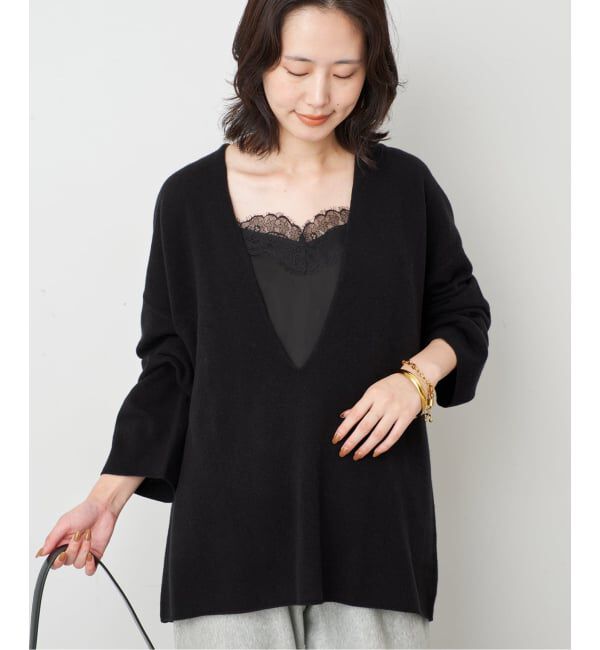 SLOBE IENA「《WEB限定カラーあり》echecs Vネックプルオーバー」|ニット・セーター|