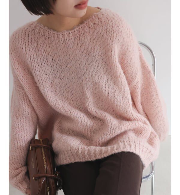 SLOBE IENA「《追加》TRICOTS JEAN MARC/トリコットジーンマルク SLOBE別注 PO KNIT」|ニット・セーター|ピンク