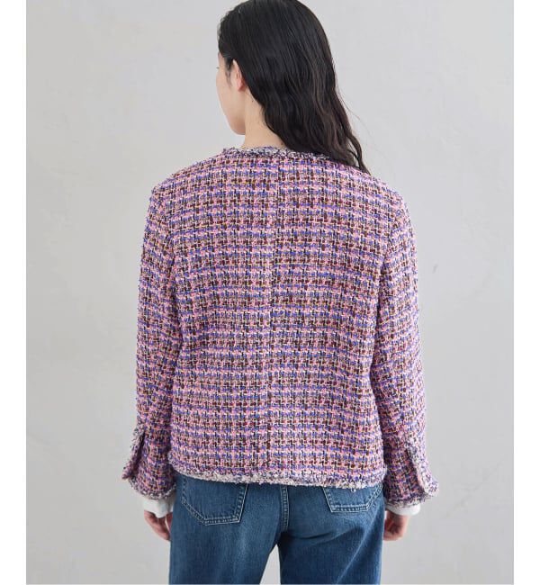 IENA「《IENA 35TH》THE TWEED JACKET with LINTON」|ノーカラージャケット|