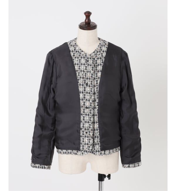 IENA「《IENA 35TH》THE TWEED JACKET with LINTON」|ノーカラージャケット|