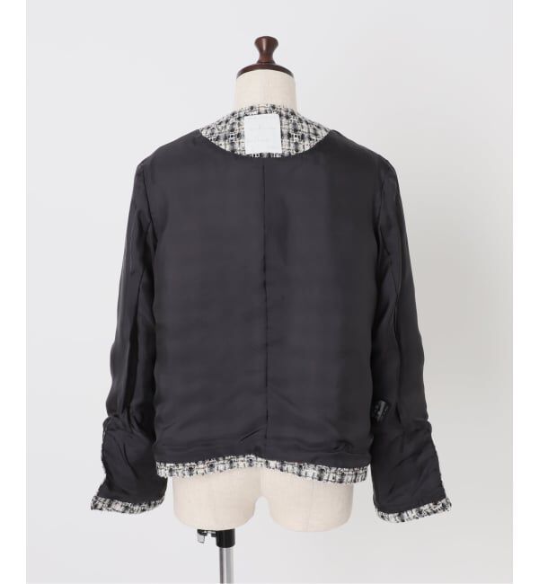 IENA「《IENA 35TH》THE TWEED JACKET with LINTON」|ノーカラージャケット|