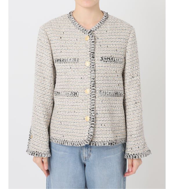 IENA「《IENA 35TH》THE TWEED JACKET with LINTON」|ノーカラージャケット|