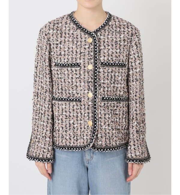 IENA「《IENA 35TH》THE TWEED JACKET with LINTON」|ノーカラージャケット|