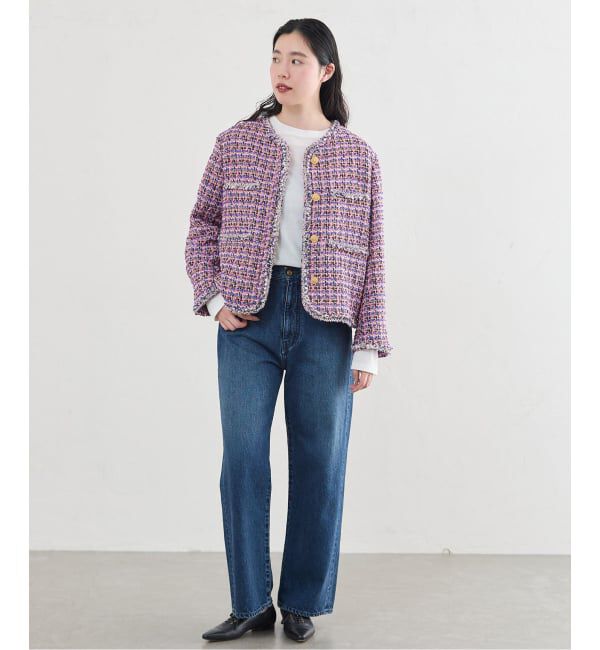 IENA「《IENA 35TH》THE TWEED JACKET with LINTON」|ノーカラージャケット|