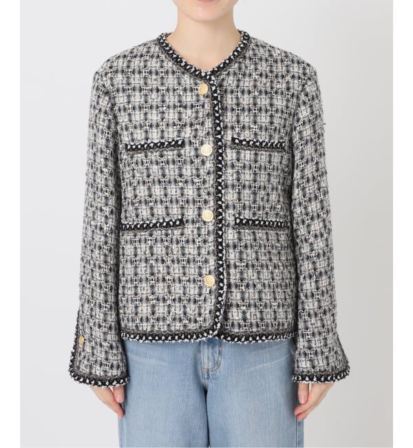 IENA「《IENA 35TH》THE TWEED JACKET with LINTON」|ノーカラージャケット|