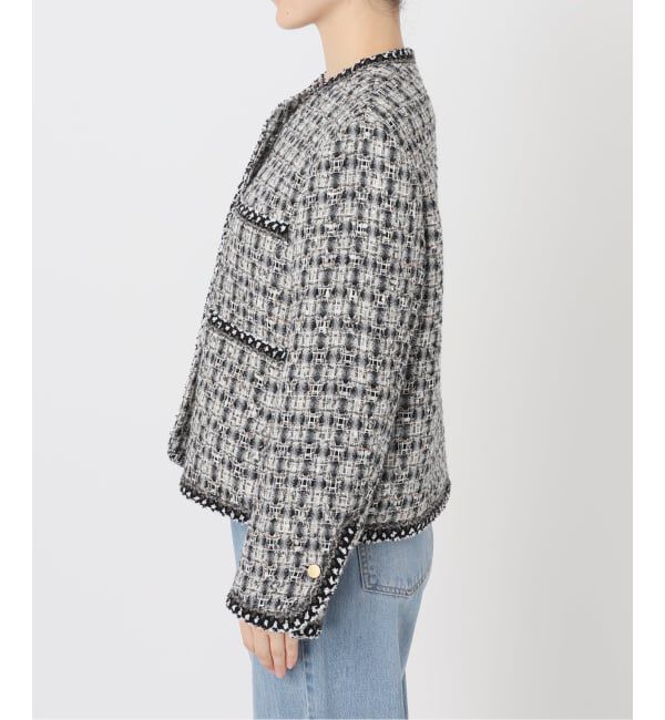 IENA「《IENA 35TH》THE TWEED JACKET with LINTON」|ノーカラージャケット|