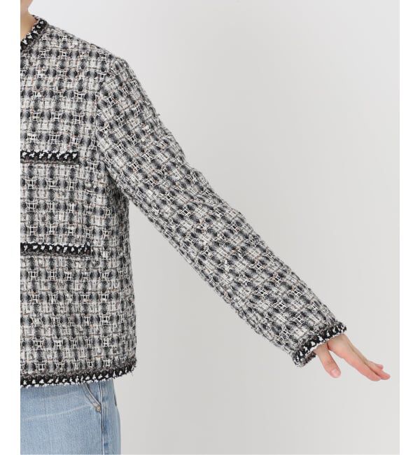 IENA「《IENA 35TH》THE TWEED JACKET with LINTON」|ノーカラージャケット|