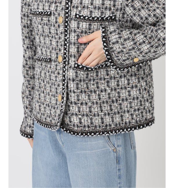 IENA「《IENA 35TH》THE TWEED JACKET with LINTON」|ノーカラージャケット|