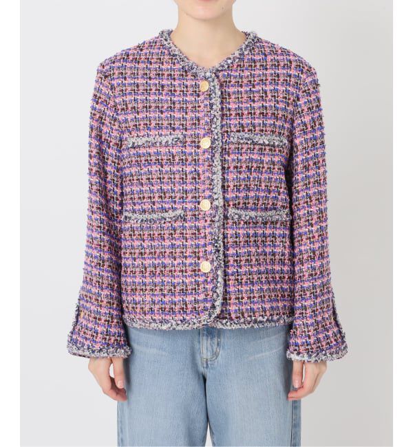 IENA「《IENA 35TH》THE TWEED JACKET with LINTON」|ノーカラージャケット|