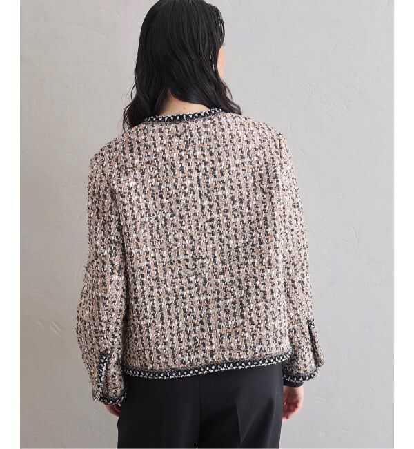 IENA「《IENA 35TH》THE TWEED JACKET with LINTON」|ノーカラージャケット|