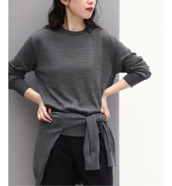 IENA「《IENA 35TH》THE CREW KNIT」|ニット・セーター|グレー