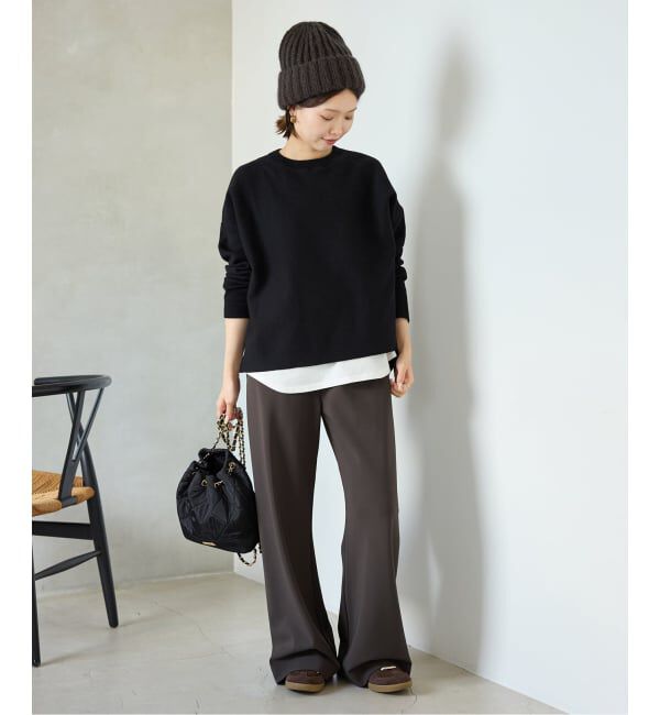 SLOBE IENA「《WEB限定/シリーズあり/追加2予約》コットンダブルフェイスプルオーバー」|ニット・セーター|