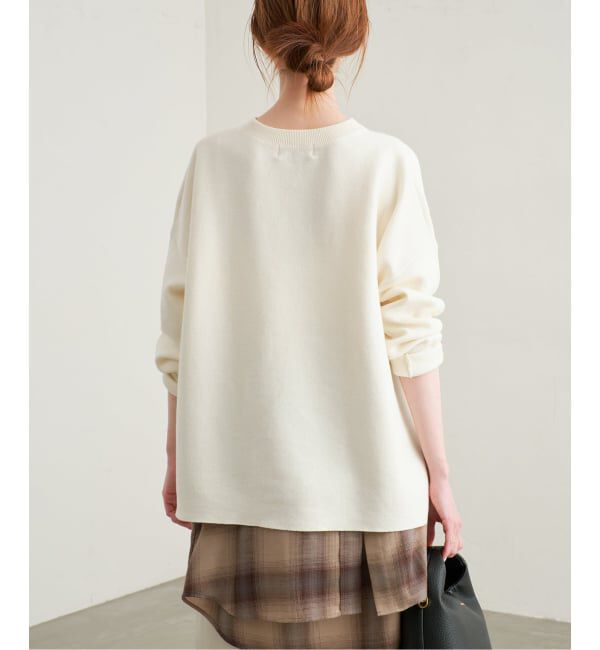 SLOBE IENA「《WEB限定/シリーズあり/追加2予約》コットンダブルフェイスプルオーバー」|ニット・セーター|
