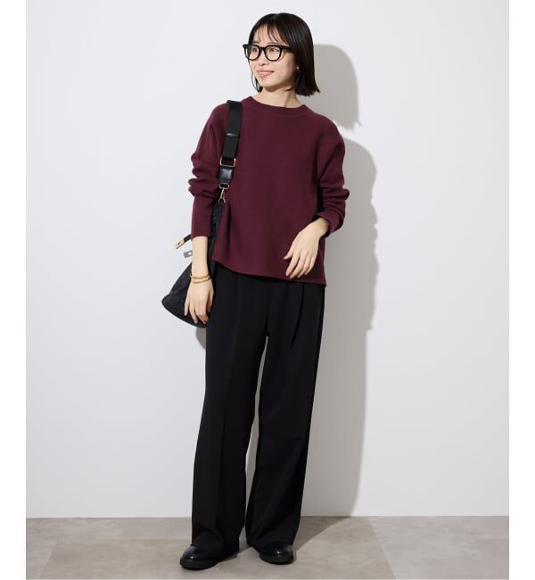 SLOBE IENA「《WEB限定/シリーズあり/追加2予約》コットンダブルフェイスプルオーバー」|ニット・セーター|