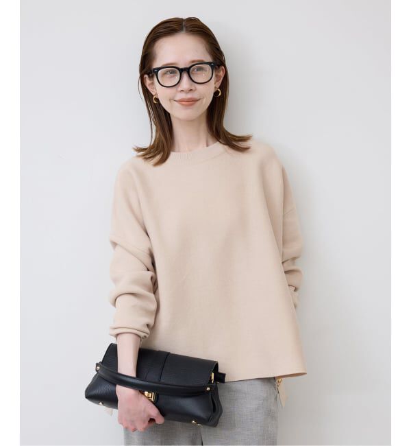 SLOBE IENA「《WEB限定/シリーズあり/追加2予約》コットンダブルフェイスプルオーバー」|ニット・セーター|ベージュ