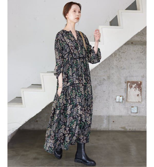 SLOBE IENA「《WEB限定/追加3予約》FLOWER PRINT ワンピース」|ワンピース|