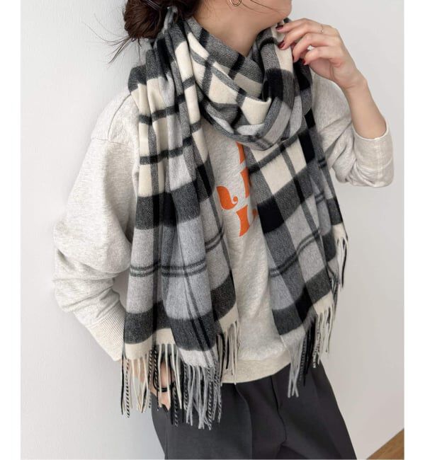 Spick and Span「Spick & Span カシミヤチェックストール」|ストール|