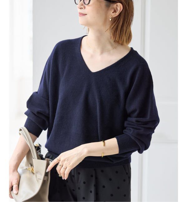Spick and Span「CHESS Vネックプルオーバー」|ニット・セーター|