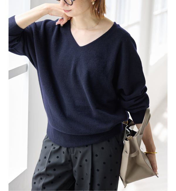 Spick and Span「CHESS Vネックプルオーバー」|ニット・セーター|