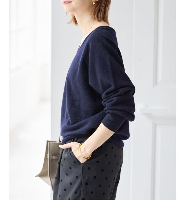 Spick and Span「CHESS Vネックプルオーバー」|ニット・セーター|