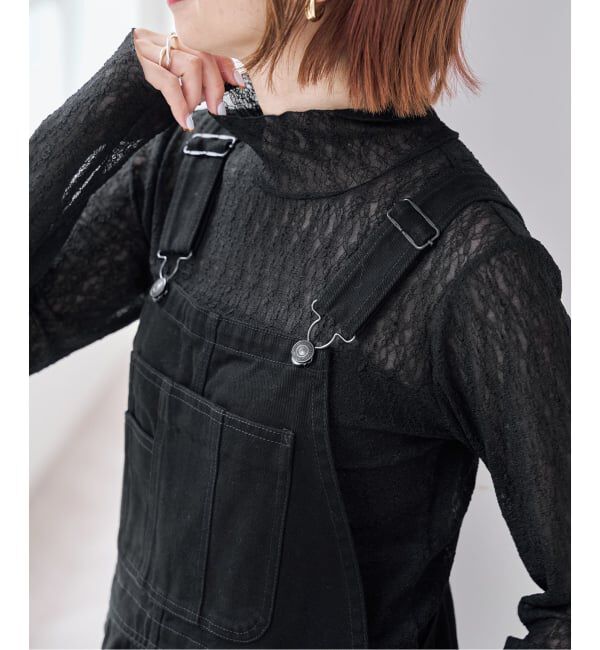 Spick and Span「シュリンクレースハイネックプルオーバー」|Tシャツ・カットソー|ブラック