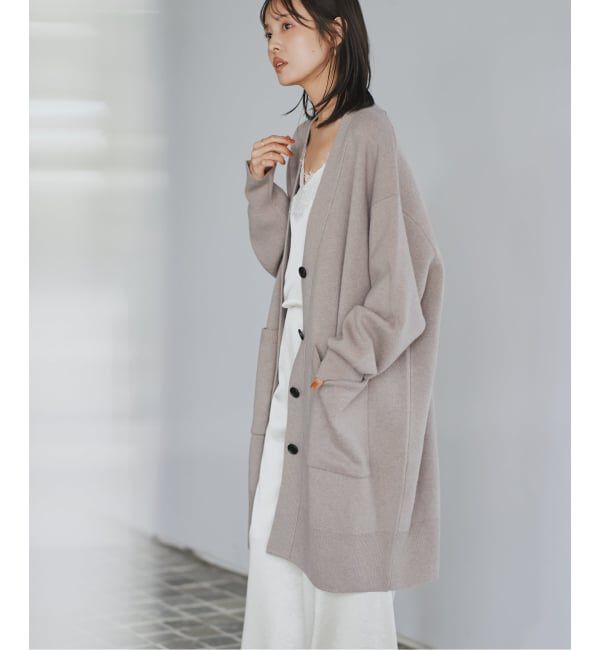 NOBLE「《予約・セットアップ対応》ADAWAS/アダワス CASHMERE-BLEND CARDIGAN」|カーディガン|ベージュ