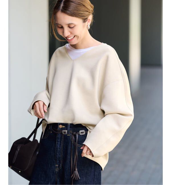FRAMeWORK「≪保温 / 洗える / 予約≫ウォームダンボールニットニュアンスプルオーバー」|Tシャツ・カットソー|ベージュ