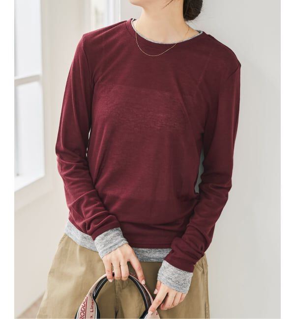 Spick and Span「《追加2》シアーリブレイヤードプルオーバー」|Tシャツ・カットソー|