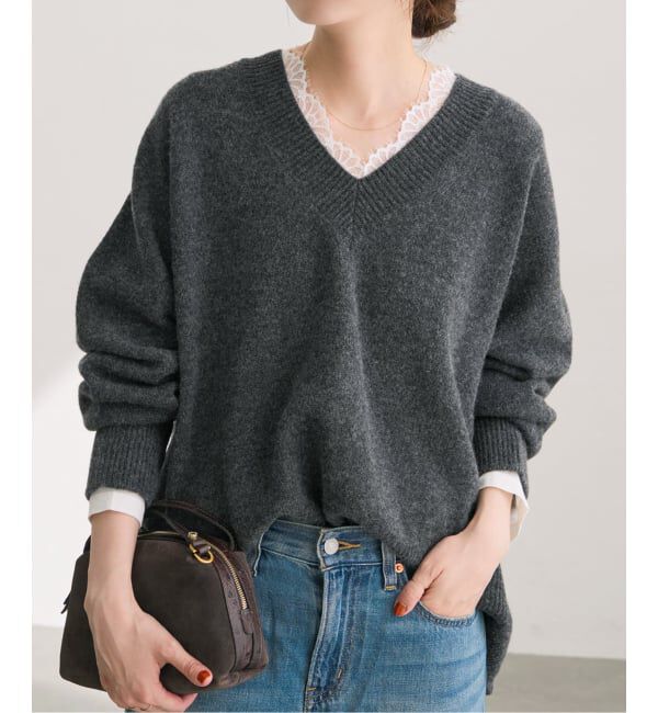 Spick and Span「《追加予約》レースドッキングVネックインナー」|Tシャツ・カットソー|