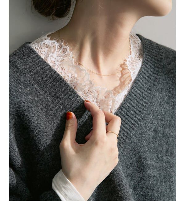Spick and Span「《追加予約》レースドッキングVネックインナー」|Tシャツ・カットソー|