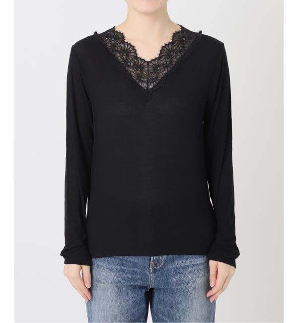 Spick and Span「《追加予約》レースドッキングVネックインナー」|Tシャツ・カットソー|