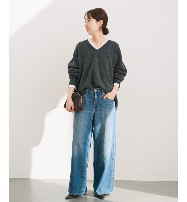 Spick and Span「《追加予約》レースドッキングVネックインナー」|Tシャツ・カットソー|