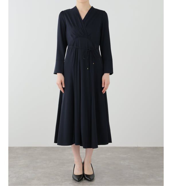  「【洗える】カシュクールロングスリーブワンピース」|ワンピース|