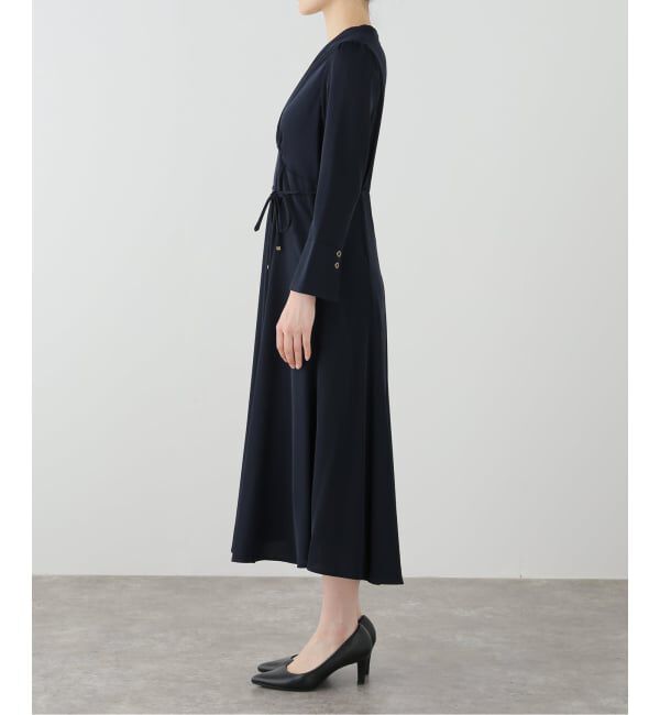  「【洗える】カシュクールロングスリーブワンピース」|ワンピース|
