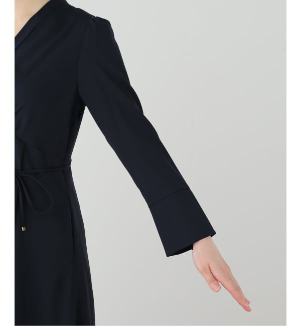  「【洗える】カシュクールロングスリーブワンピース」|ワンピース|