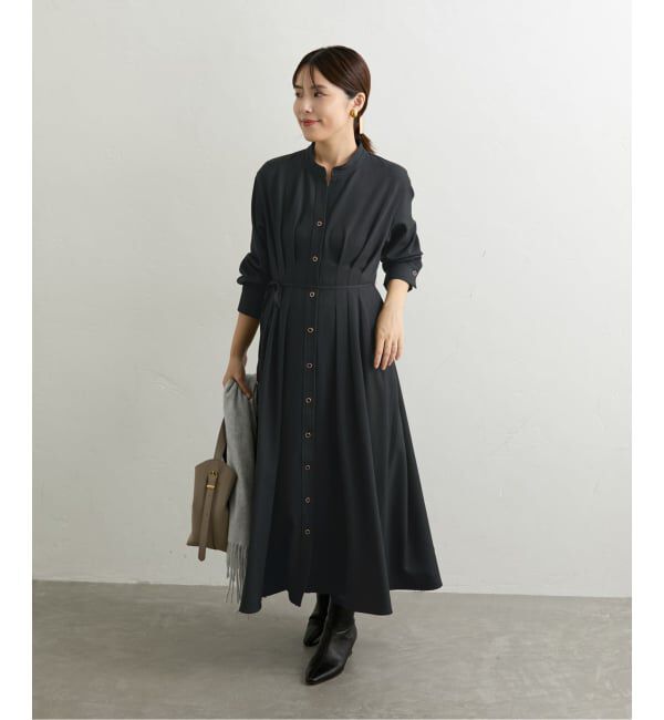  「《予約》【洗える】タックシャツワンピース」|ワンピース|