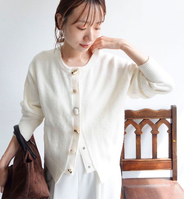 NOLLEY'S「【TORRAZZO DONNA】【林(mayumi_nol)別注】ビジューカーディガン」|カーディガン|オフホワイト