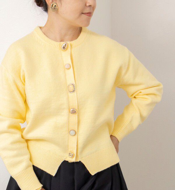 NOLLEY'S「【TORRAZZO DONNA】【林(mayumi_nol)別注】ビジューカーディガン」|カーディガン|イエロー