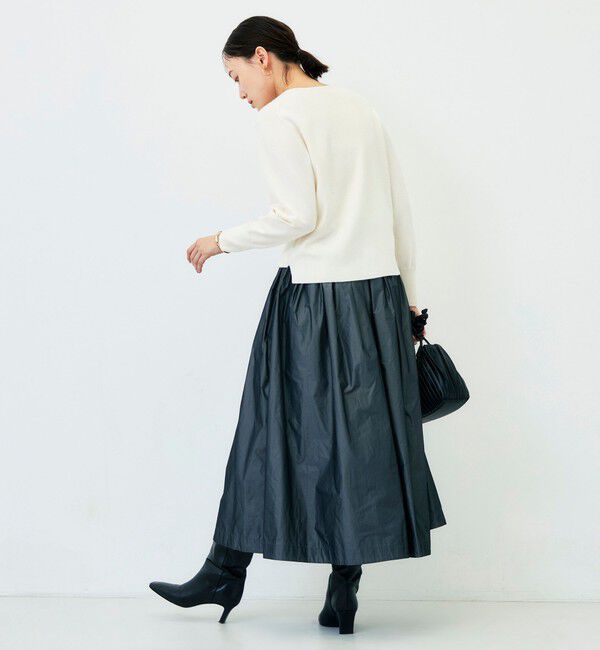 NOLLEY'S sophi「【WEB限定】《手洗い可能》片衿パール総針Vネックプルオーバー」|ニット・セーター|